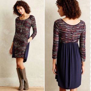 Anthropologie Maeve Stripe Swing Dress, Multicolor‎ Boucle - Small